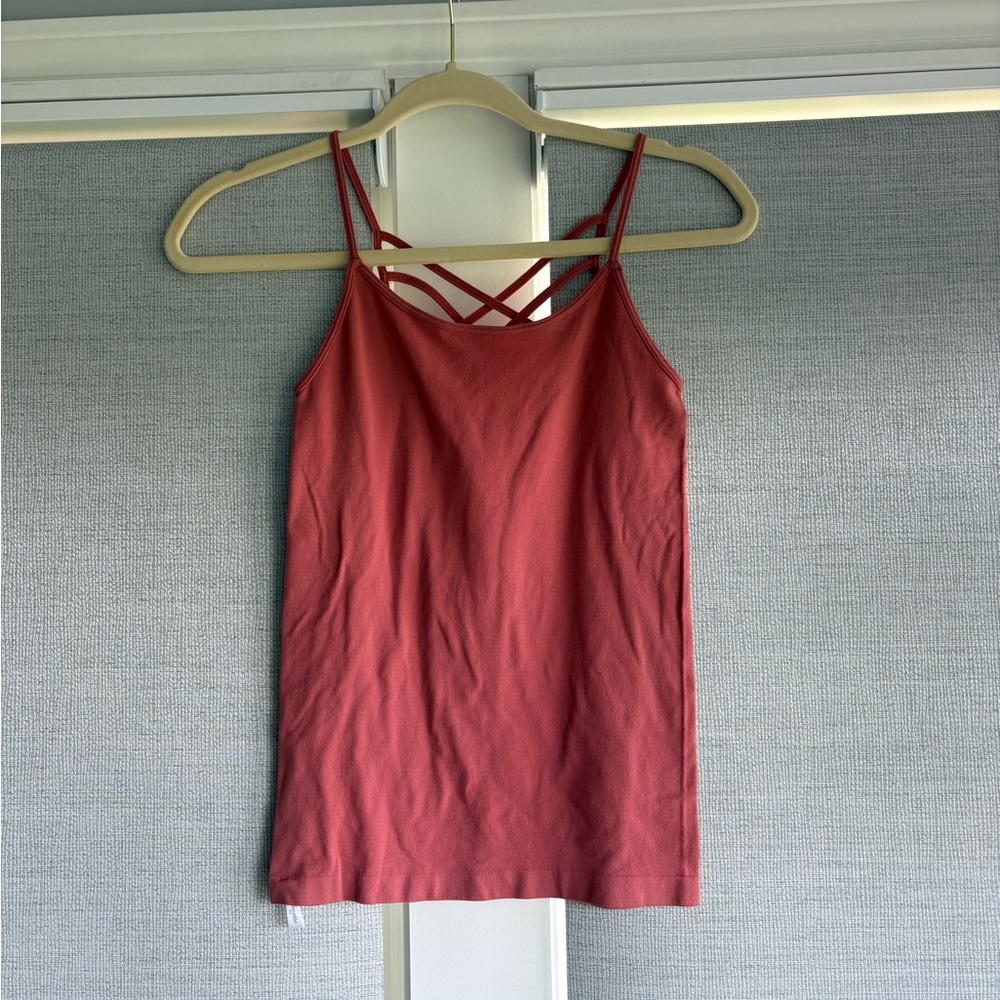 Elegant Crisscross Back Red Camisole